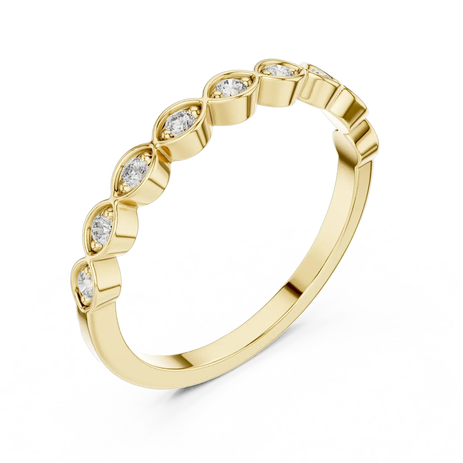 Obrączka z diamentami Vintage Marquise 24